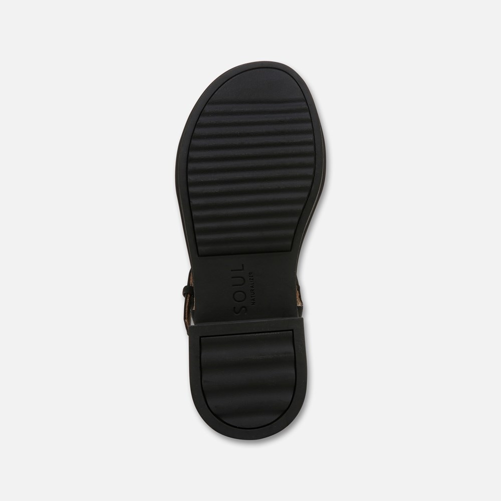 Naturalizer SOUL Emma Strappy Sandal - Black Faux Leather