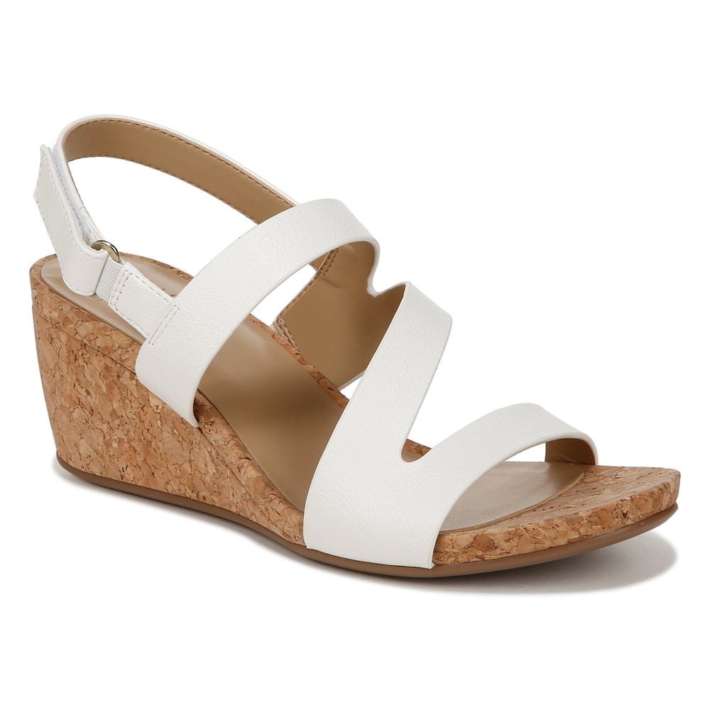 Naturalizer Adria Wedge Sandal - White Faux Leather