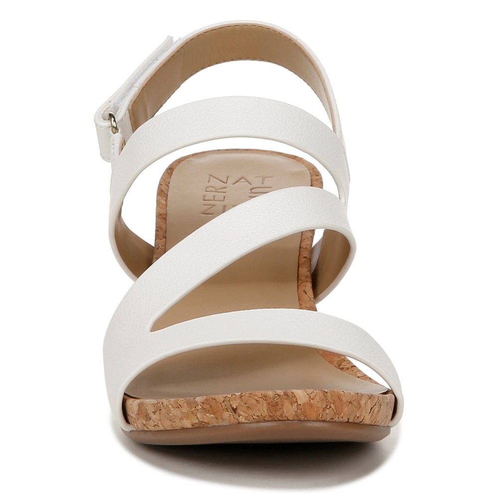 Naturalizer Adria Wedge Sandal - White Faux Leather