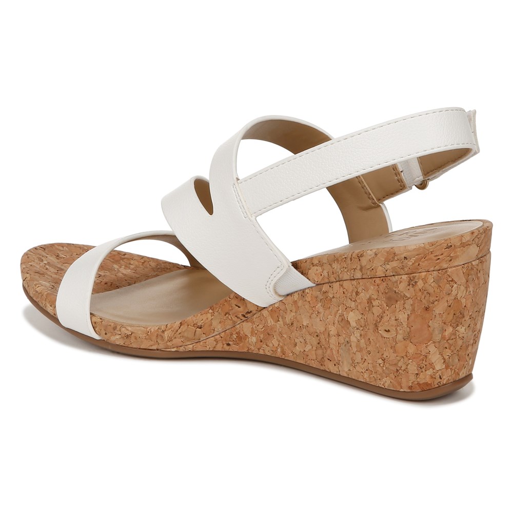 Naturalizer Adria Wedge Sandal - White Faux Leather
