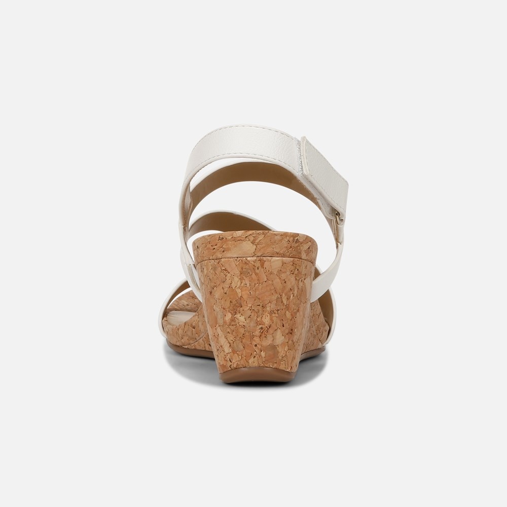 Naturalizer Adria Wedge Sandal - White Faux Leather
