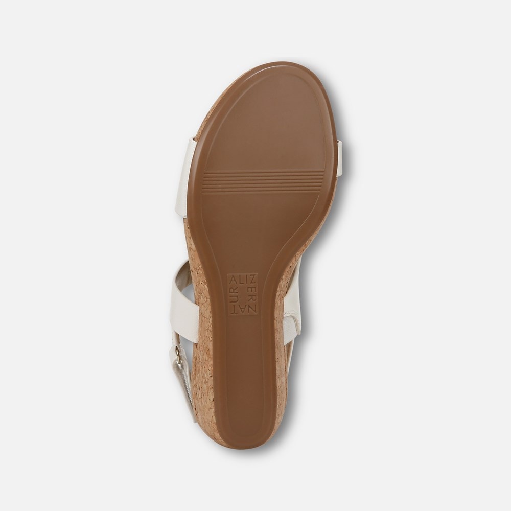 Naturalizer Adria Wedge Sandal - White Faux Leather