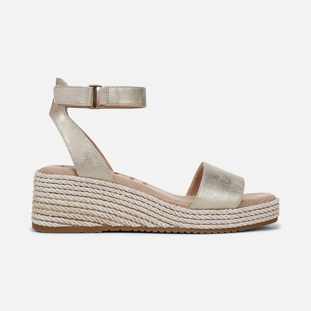 Naturalizer SOUL Gloria Espadrille - Gold Metallic Faux Leather