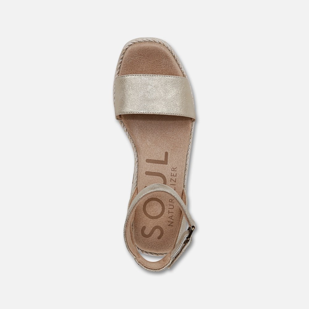 Naturalizer SOUL Gloria Espadrille - Gold Metallic Faux Leather