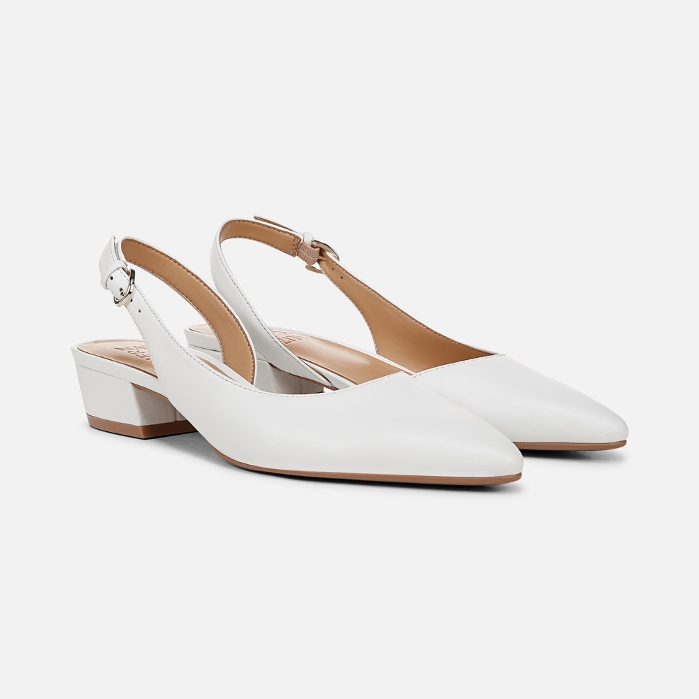 Naturalizer Banks Pointed Toe Flat - White Leather