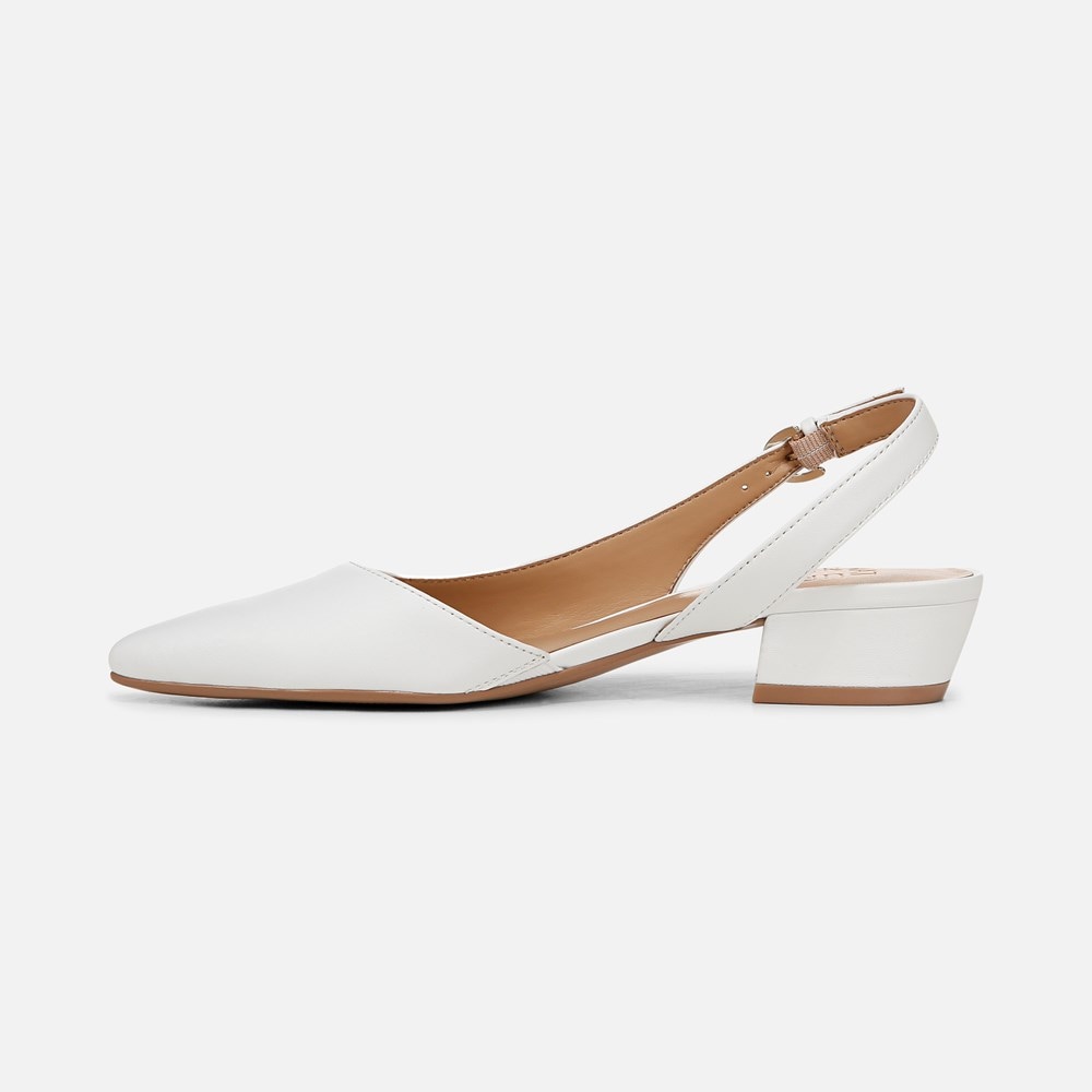 Naturalizer Banks Pointed Toe Flat - White Leather