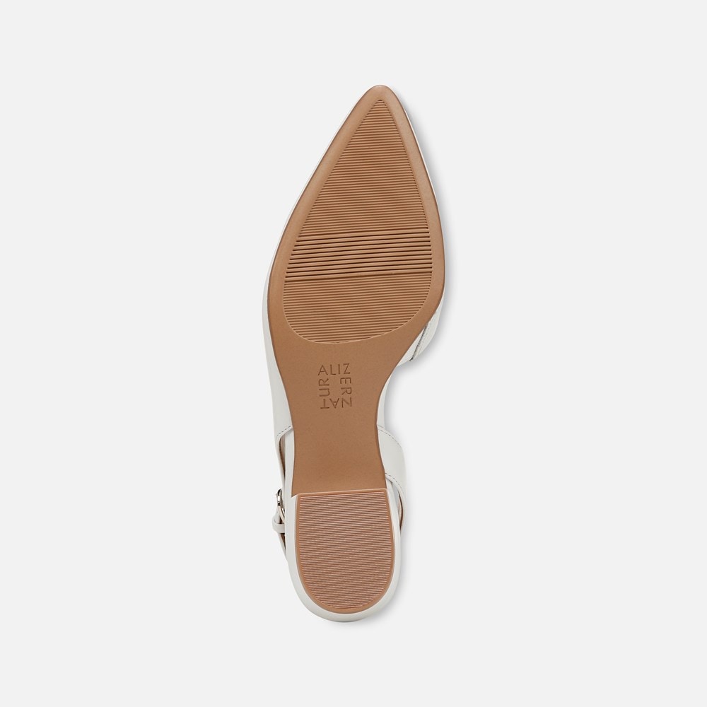 Naturalizer Banks Pointed Toe Flat - White Leather