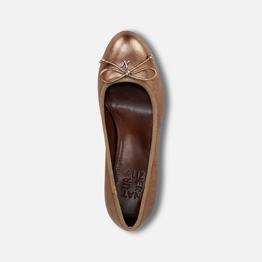 Naturalizer Sienna Block Heel Pump - Soft Bronze Leather