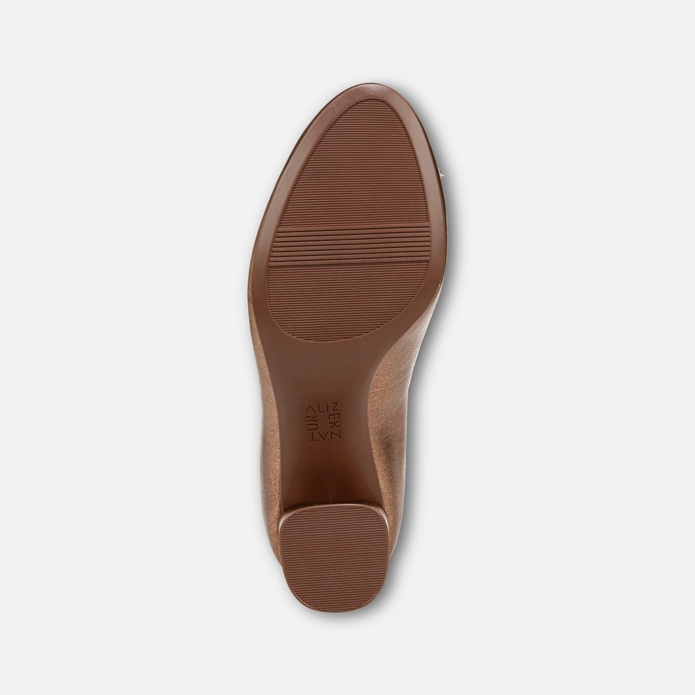 Naturalizer Sienna Block Heel Pump - Soft Bronze Leather