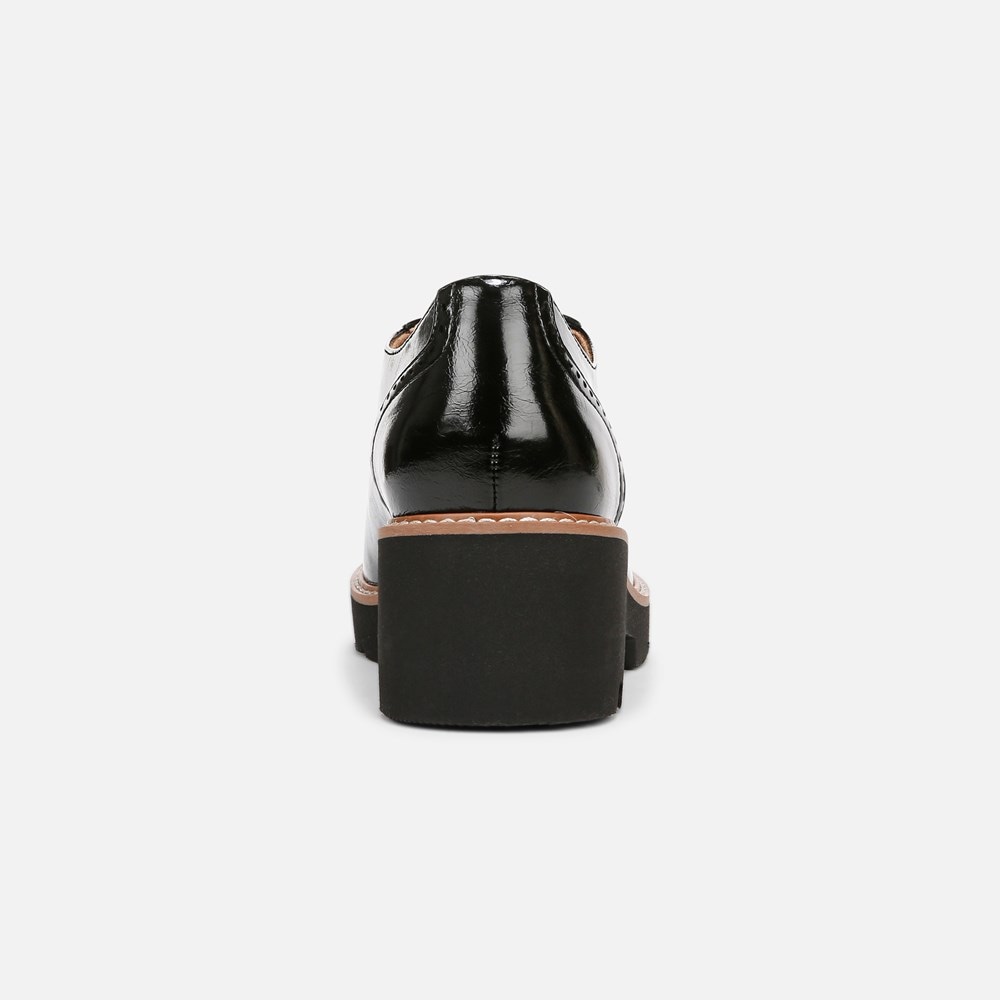 Naturalizer Cabaret Lace Up Lug Derby - Black Faux Leather
