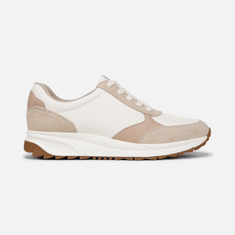 Naturalizer Shay Lace Up Sneaker - Warm White / Porcelain Suede