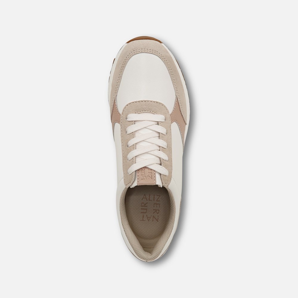 Naturalizer Shay Lace Up Sneaker - Warm White / Porcelain Suede