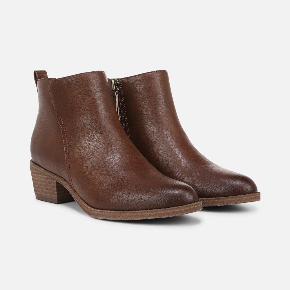 Naturalizer Zaylee Bootie - Cappuccino Brown Faux Leather