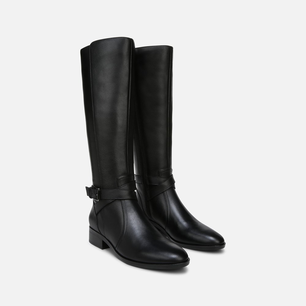 Naturalizer Rena Wide Calf Riding Boot - Black Leather
