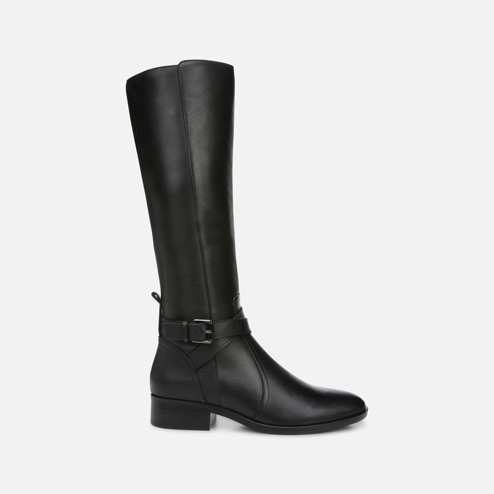 Naturalizer Rena Wide Calf Riding Boot - Black Leather