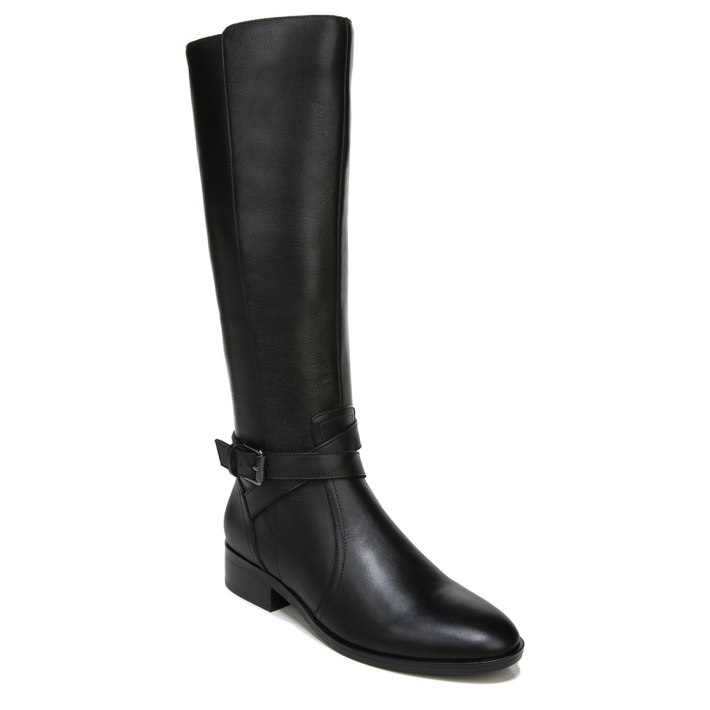 Naturalizer Rena Wide Calf Riding Boot - Black Leather