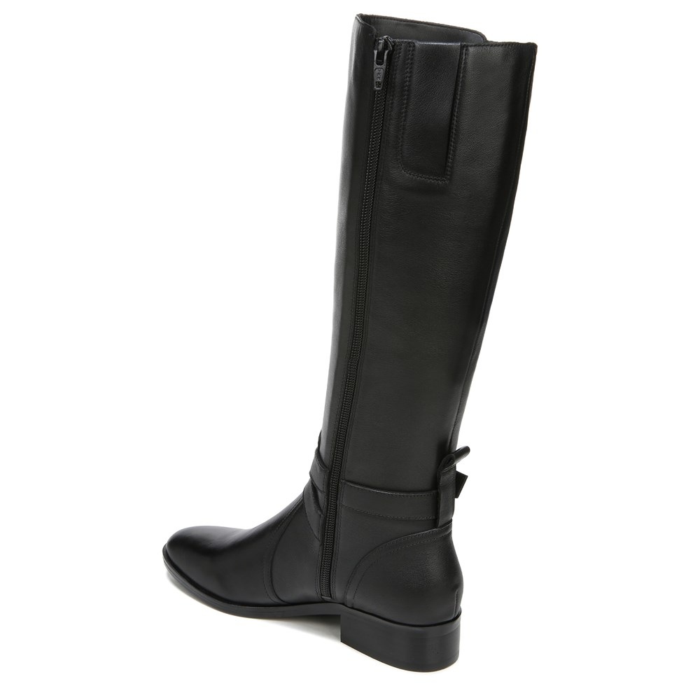 Naturalizer Rena Wide Calf Riding Boot - Black Leather