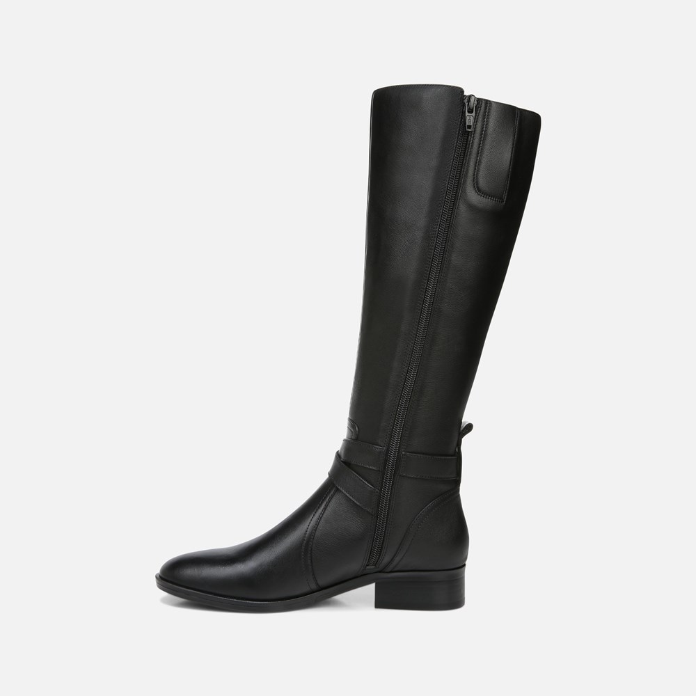 Naturalizer Rena Wide Calf Riding Boot - Black Leather