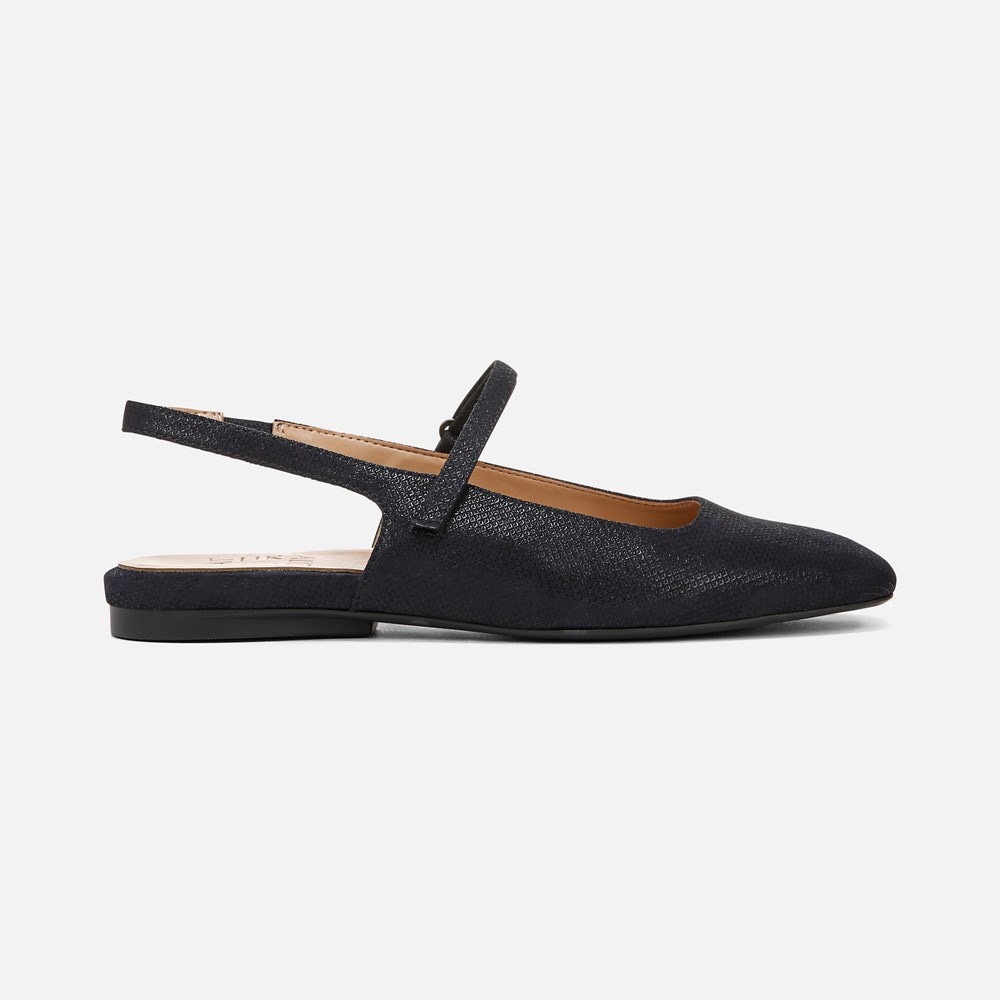 Naturalizer Connie Mary Jane Slingback Flat - Navy Leather