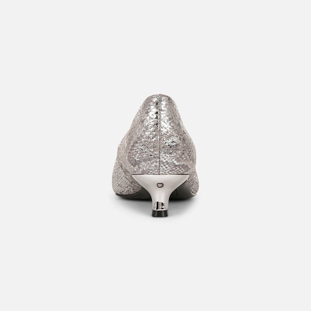 Naturalizer Natalia Kitten Heel - Silver Snake Print Leather