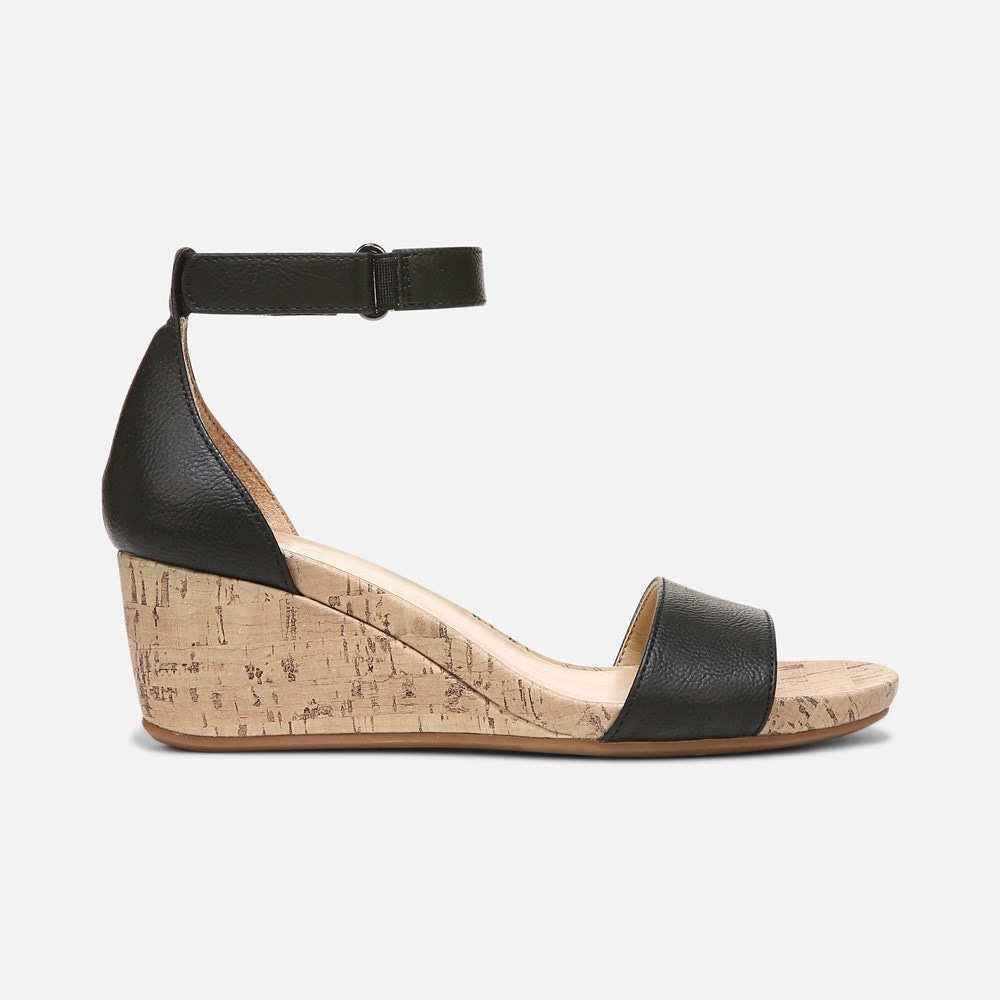 Naturalizer Areda Wedge Sandal - Black Synthetic