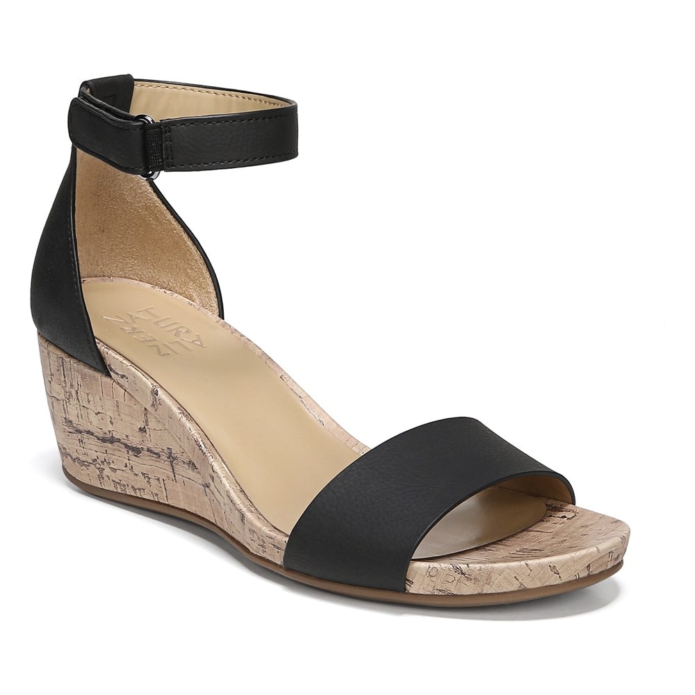 Naturalizer Areda Wedge Sandal - Black Synthetic