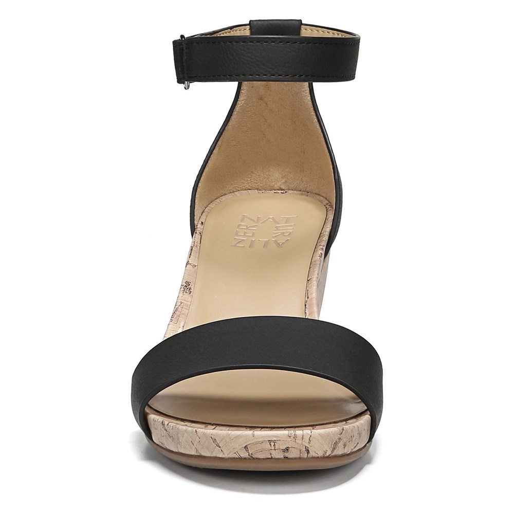 Naturalizer Areda Wedge Sandal - Black Synthetic