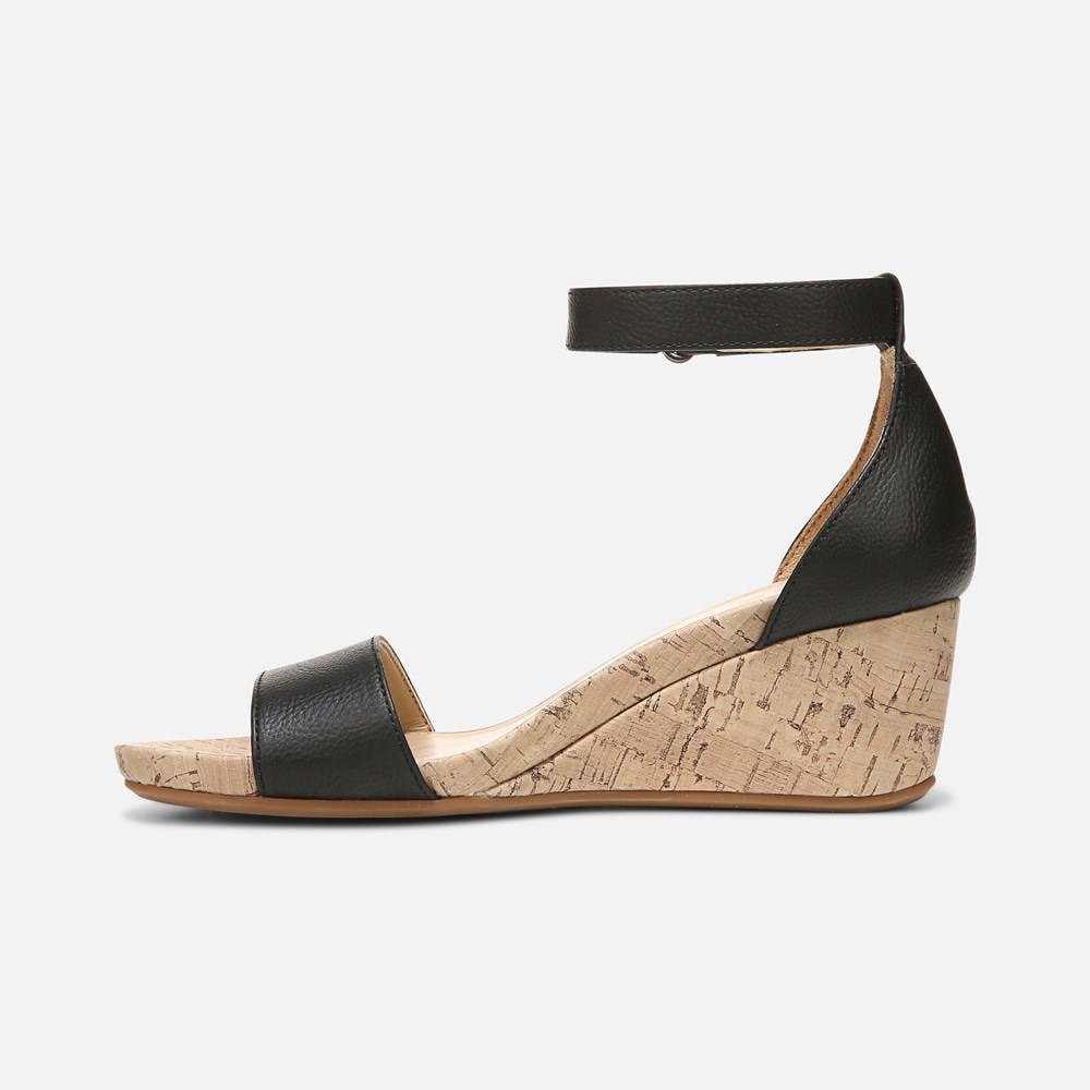 Naturalizer Areda Wedge Sandal - Black Synthetic