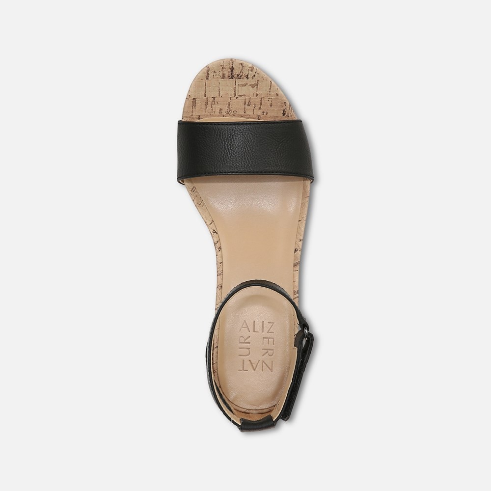 Naturalizer Areda Wedge Sandal - Black Synthetic