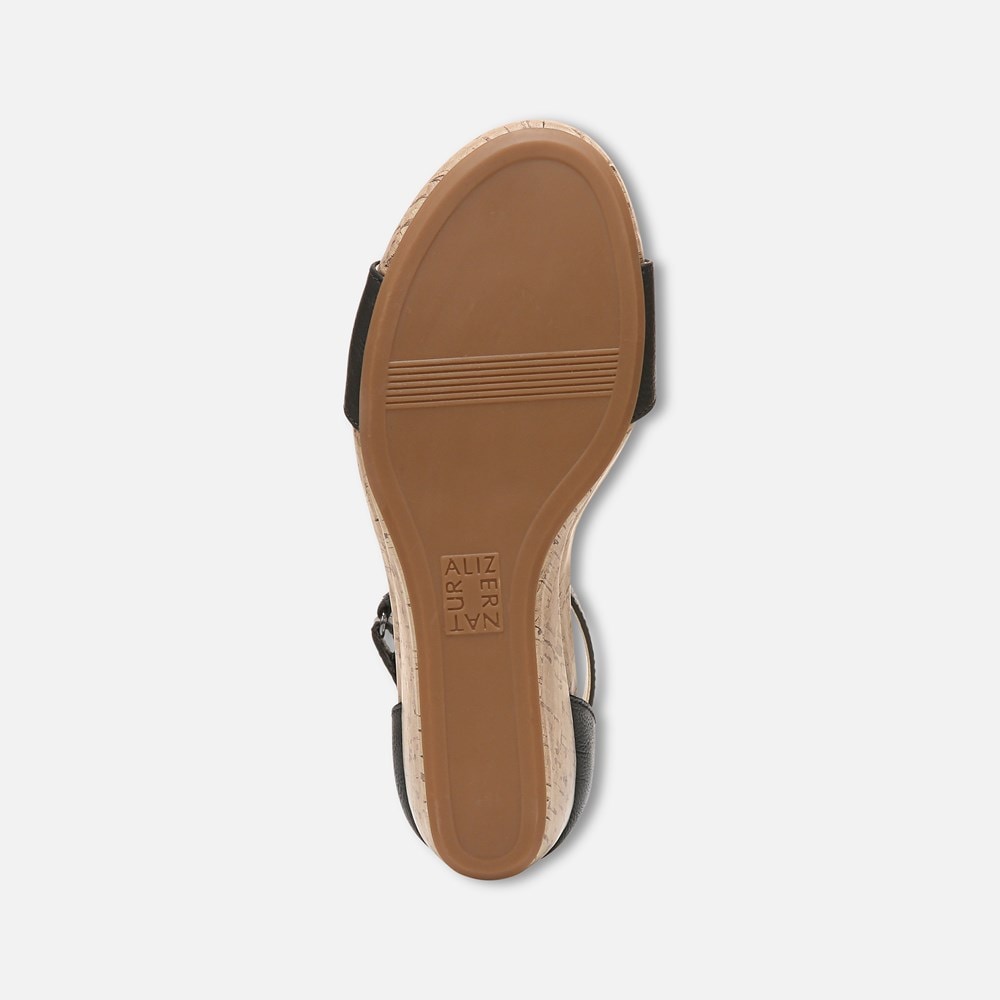 Naturalizer Areda Wedge Sandal - Black Synthetic