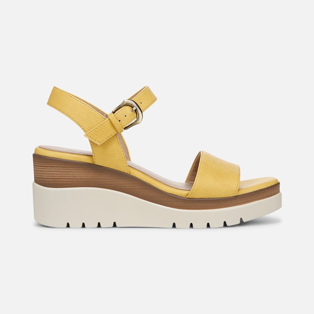 Naturalizer SOUL Graciela Wedge Sandal - Yellow Faux Leather