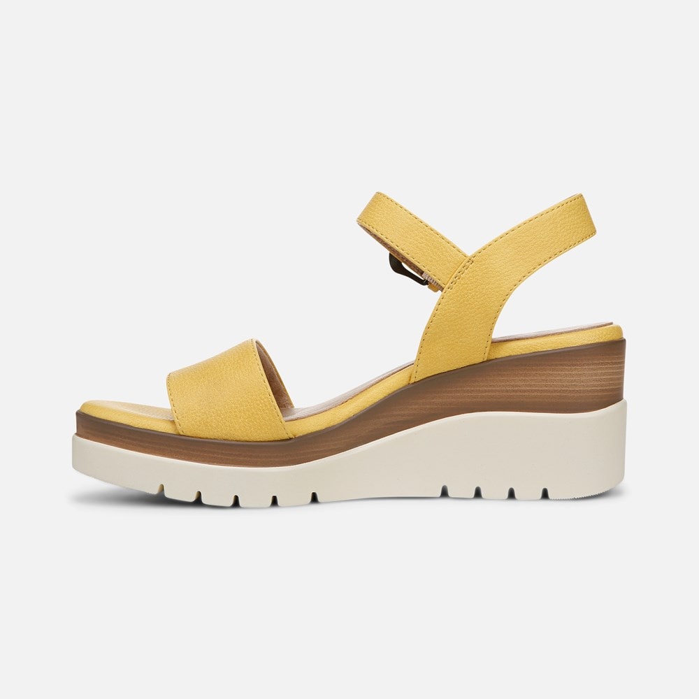 Naturalizer SOUL Graciela Wedge Sandal - Yellow Faux Leather
