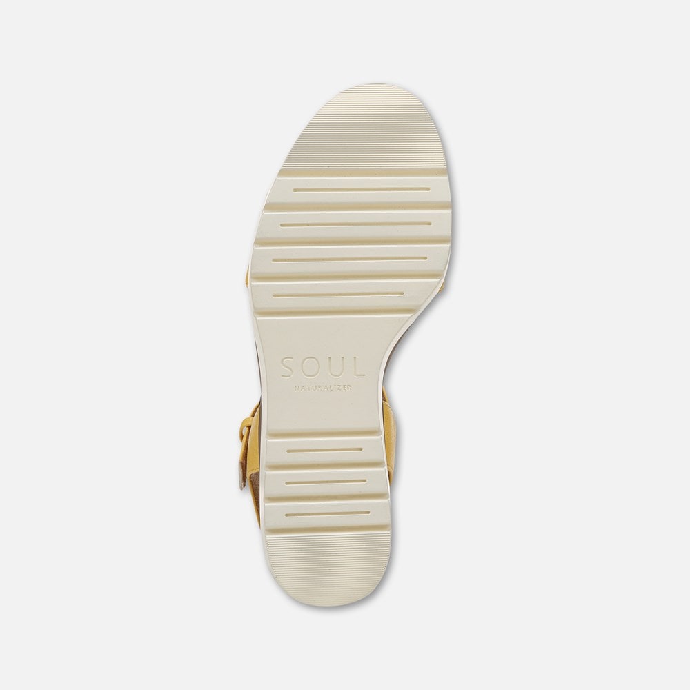 Naturalizer SOUL Graciela Wedge Sandal - Yellow Faux Leather