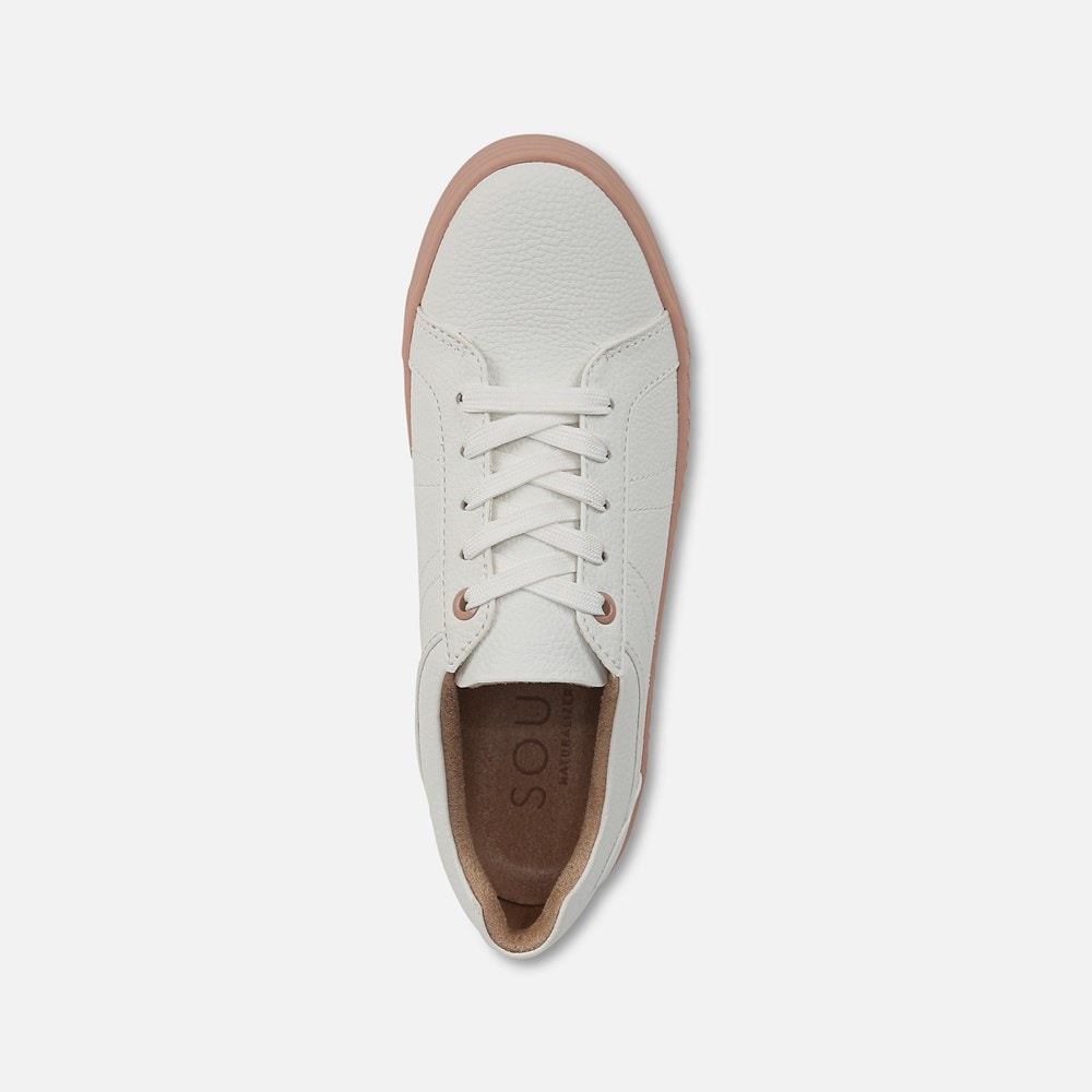 Naturalizer SOUL Neela Sneaker - White / Blush Faux Leather