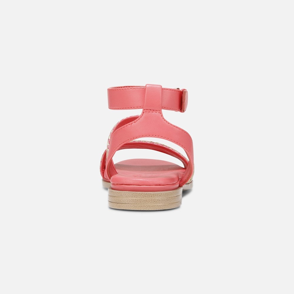 Naturalizer Gana Strappy Sandal - Sunset Coral Faux Straw Fabric