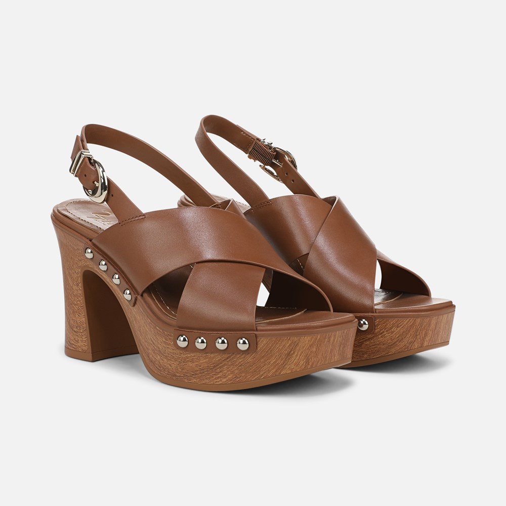 Naturalizer 27 EDIT Kirsten Platform Slingback - English Tea Brown Leather