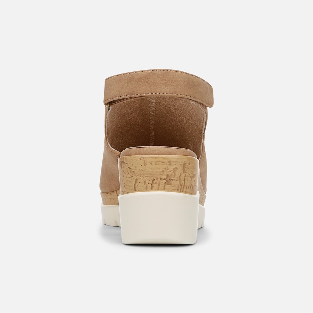 Naturalizer SOUL Giselle Wedge Sandal - Birchwood Brown Faux Nubuck