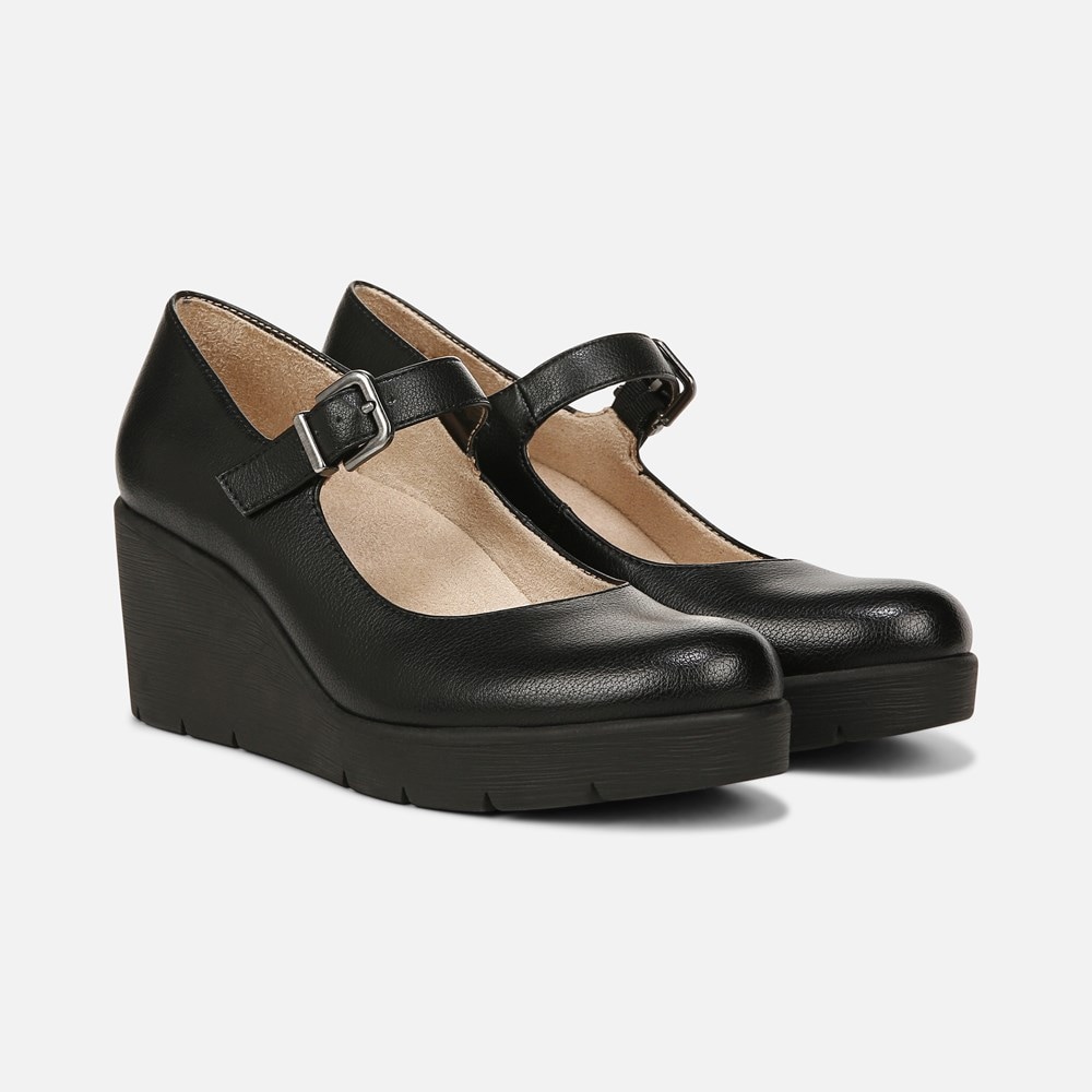 Naturalizer SOUL Adore Mary Jane Wedge - Black Synthetic