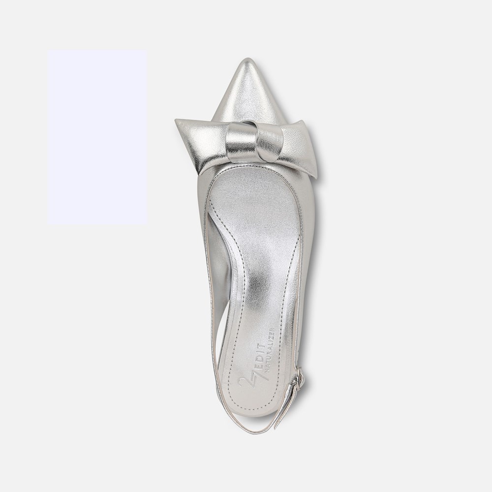 Naturalizer 27 EDIT Shine Slingback - Silver Leather