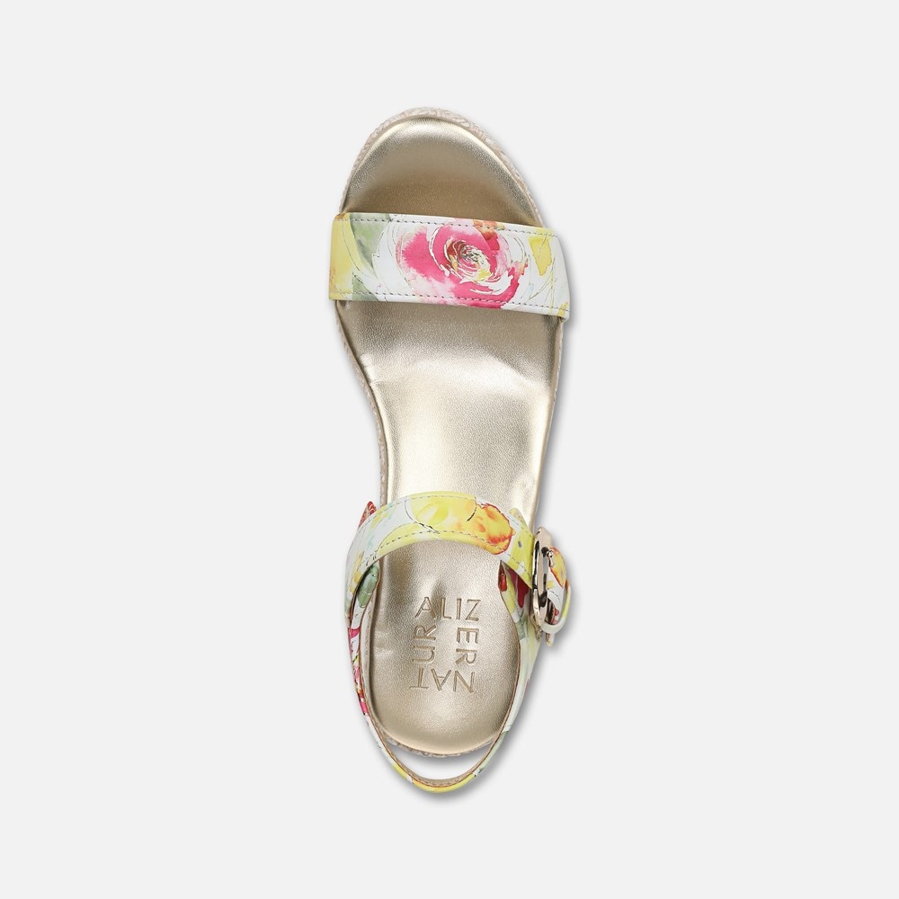 Naturalizer Stella Wedge Sandal - Sunlight Floral Leather