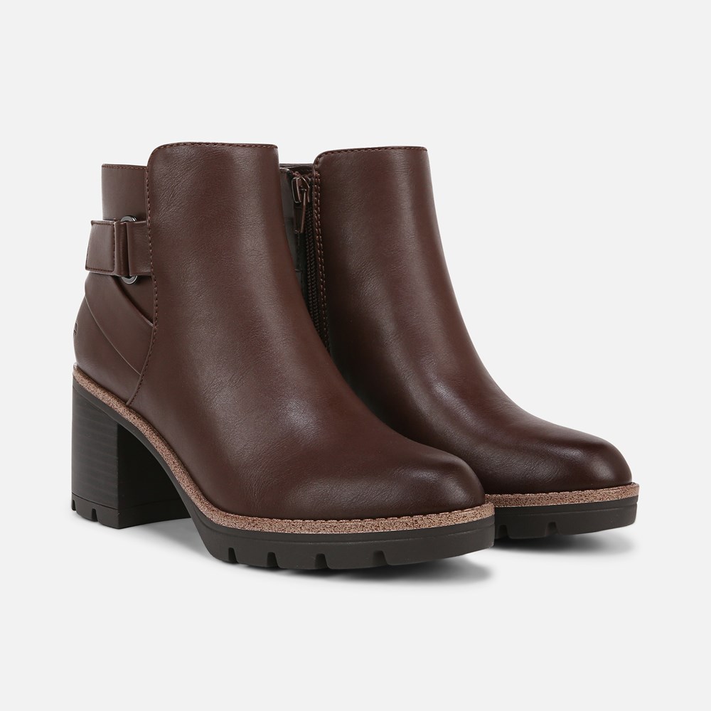 Naturalizer Madalynn Strap Bootie - Chocolate Faux Leather