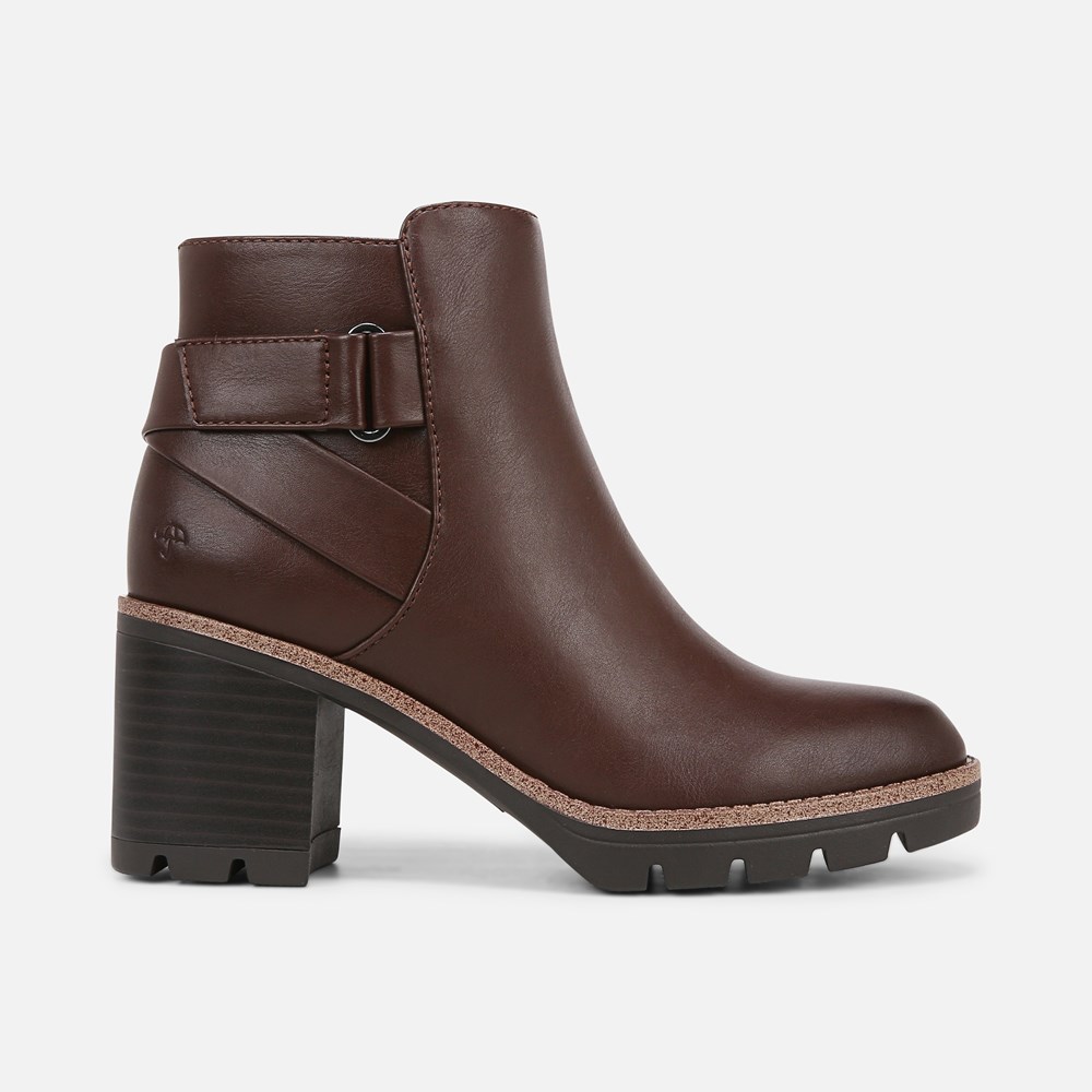 Naturalizer Madalynn Strap Bootie - Chocolate Faux Leather