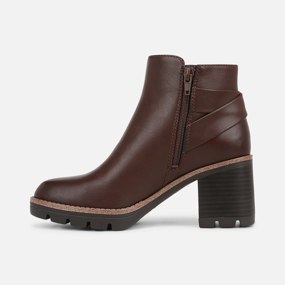 Naturalizer Madalynn Strap Bootie - Chocolate Faux Leather