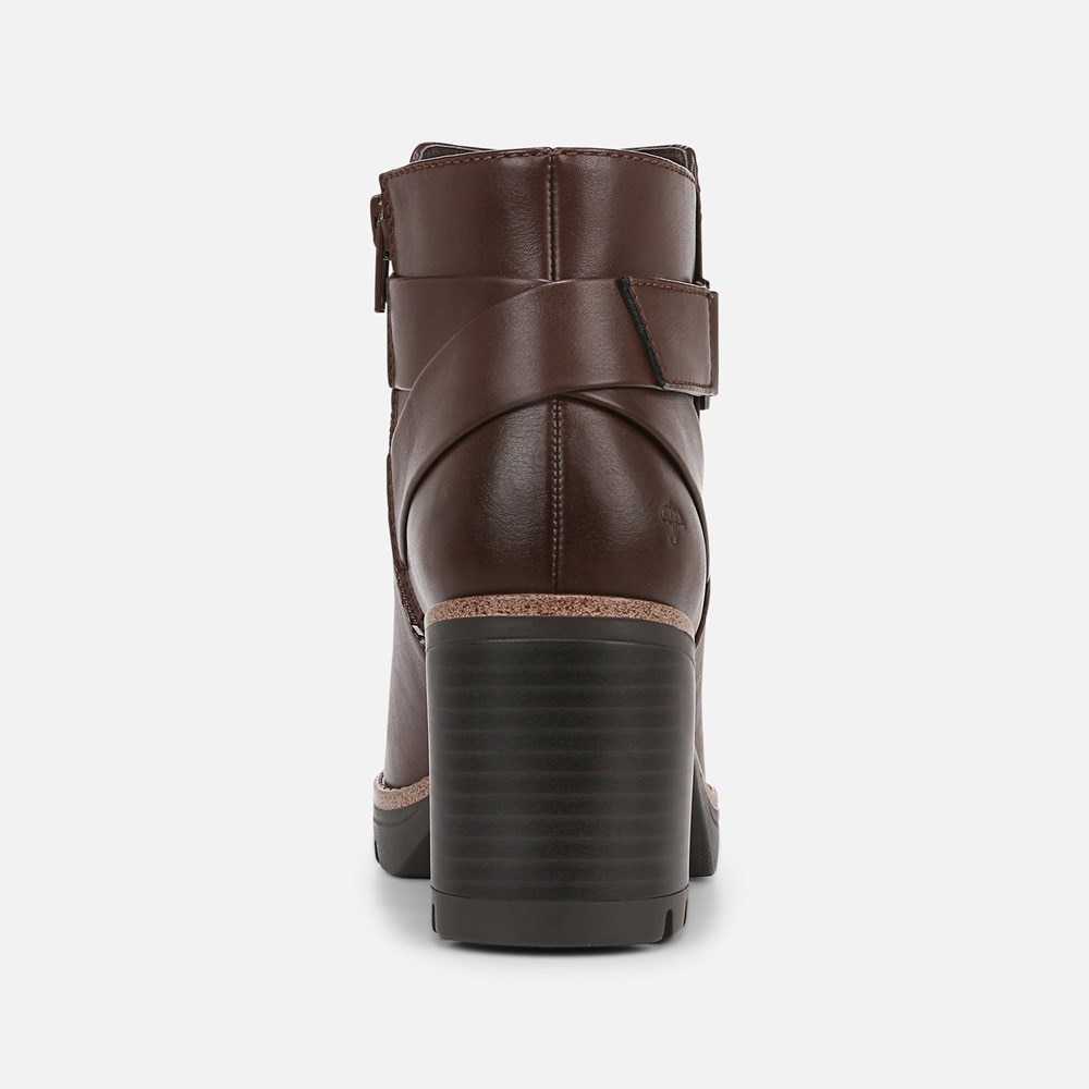 Naturalizer Madalynn Strap Bootie - Chocolate Faux Leather