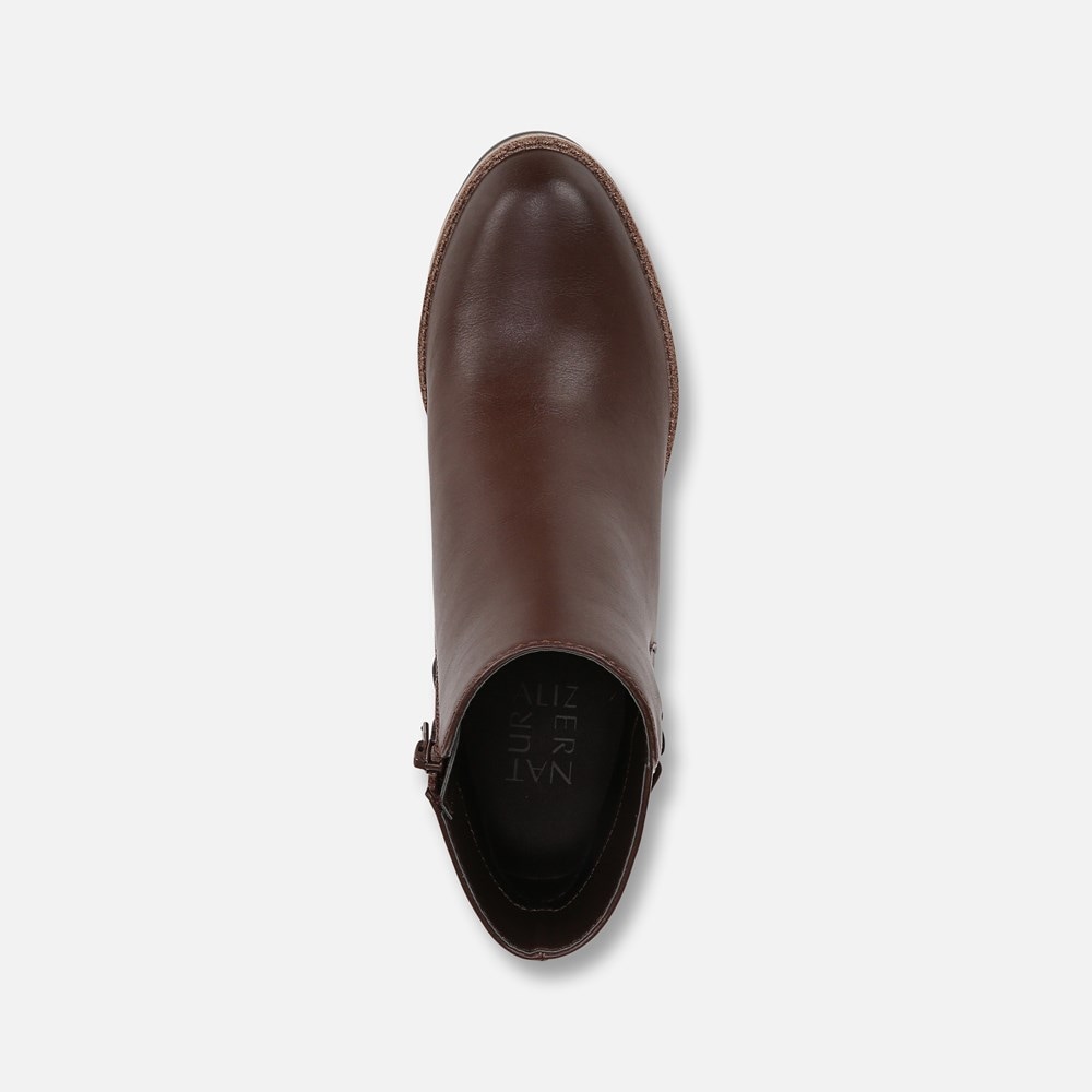 Naturalizer Madalynn Strap Bootie - Chocolate Faux Leather