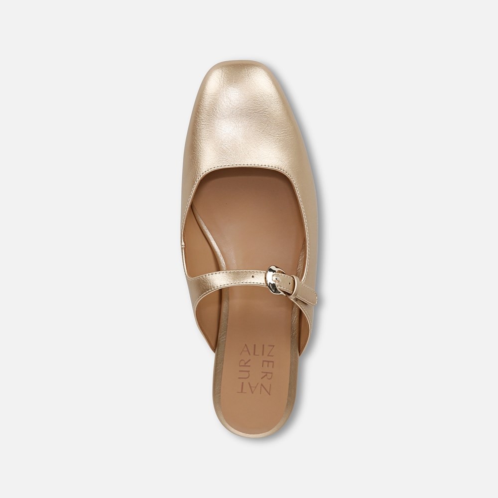 Naturalizer Apple Mary Jane Mule - Gold Faux Leather