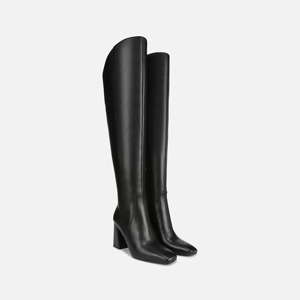 Naturalizer Lyric Wide Calf Over The Knee Boot - Black Leather