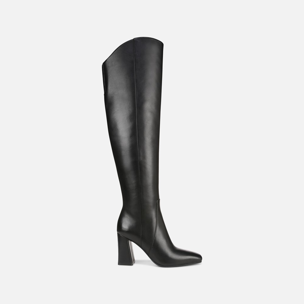 Naturalizer Lyric Wide Calf Over The Knee Boot - Black Leather