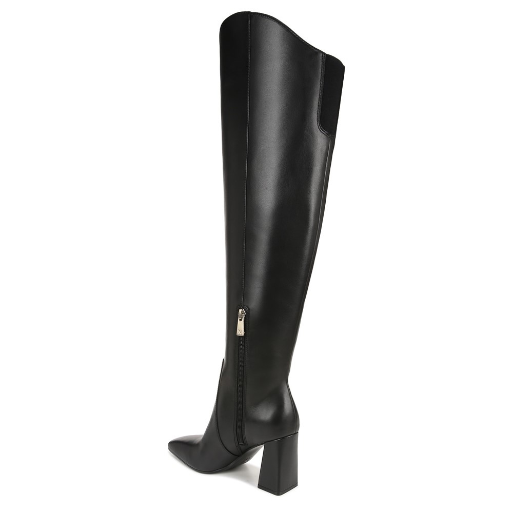Naturalizer Lyric Wide Calf Over The Knee Boot - Black Leather