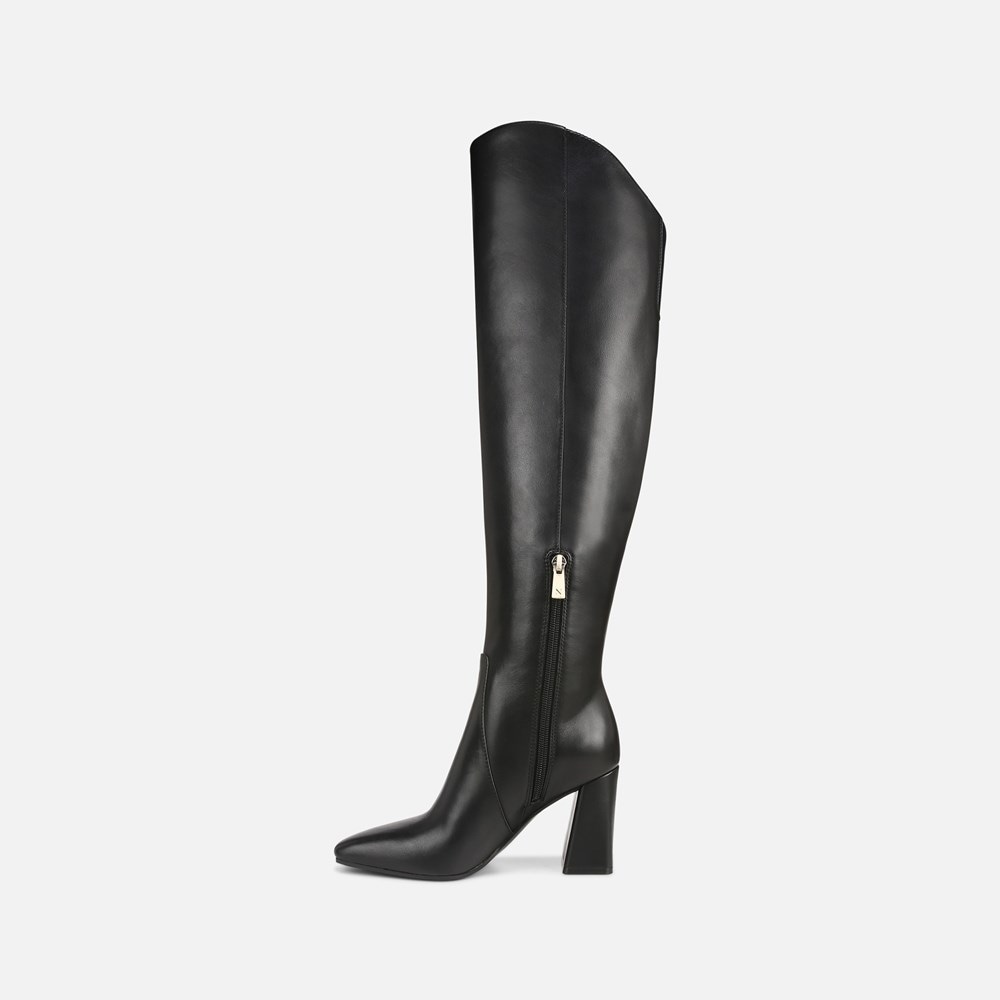 Naturalizer Lyric Wide Calf Over The Knee Boot - Black Leather